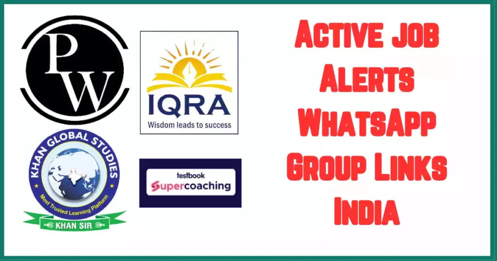 Active job Alerts WhatsApp Group Links India